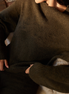 The Oversized Knit Jumper — Deep Olive — detail-lifestyle-principal