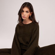 The Oversized Knit Jumper — Deep Olive — assis