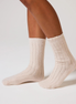 The Knit Socks in Beige — portee-principale