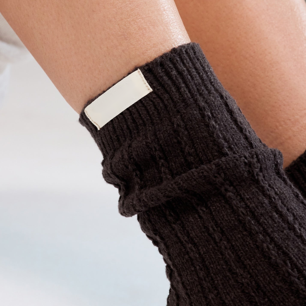 The Knit Socks — Black Coffee — detail-revers