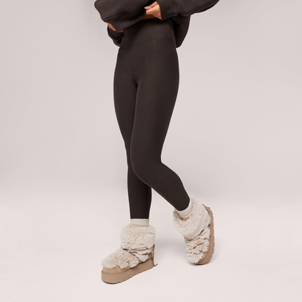 The Thermal Legging — Black Coffee — detail-jambes