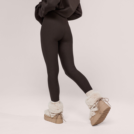 The Thermal Legging — Black Coffee — detail-dos