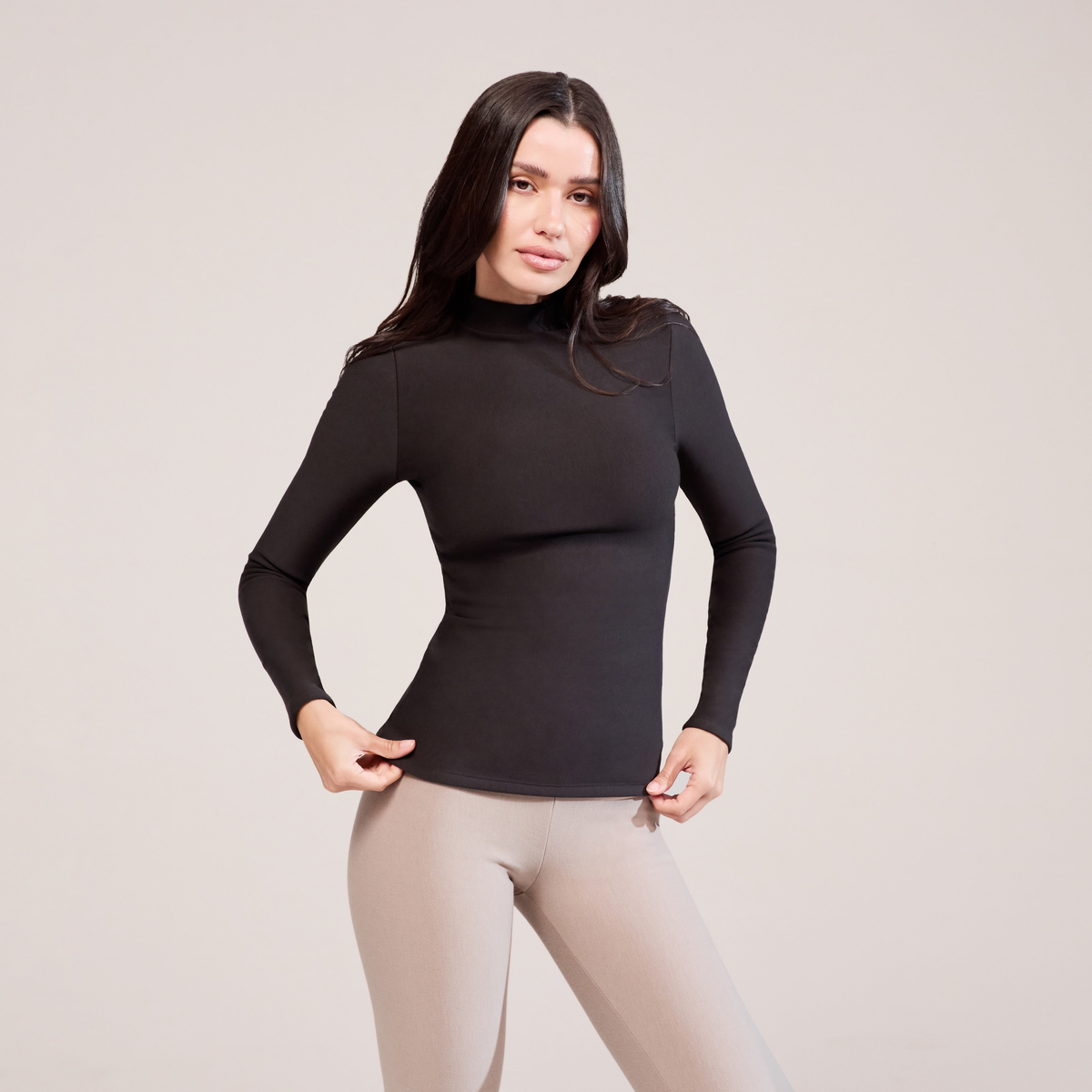 The Thermal Top in Black Coffee, product view