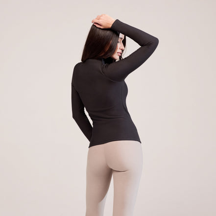 The Thermal Top in Black Coffee, back view