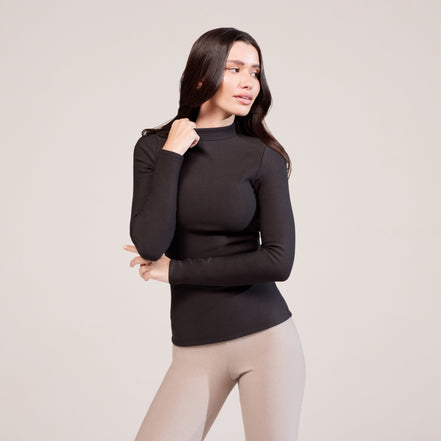 The Thermal Top in Black Coffee, three-quarter view